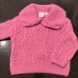 Zara Pink Cable Knit Sweater for 9-12 month girl